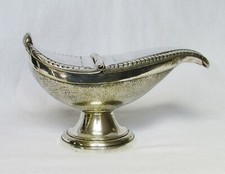 NAVETTE ANCIENNE A ENCENS BRONZE ARGENTE 19ème siècle