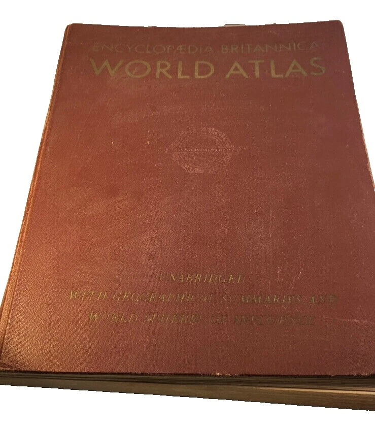 Vintage Original Antique World Atlas