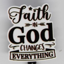 Faith in God Changes Everything Badge Reel ID Holder Christian Religious Jesus