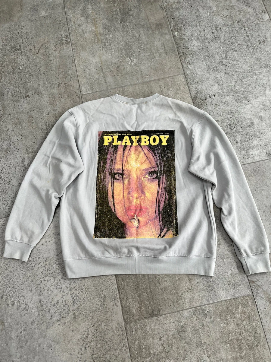 Playboy X Misguided black magazine print oversized hoodie Sweats