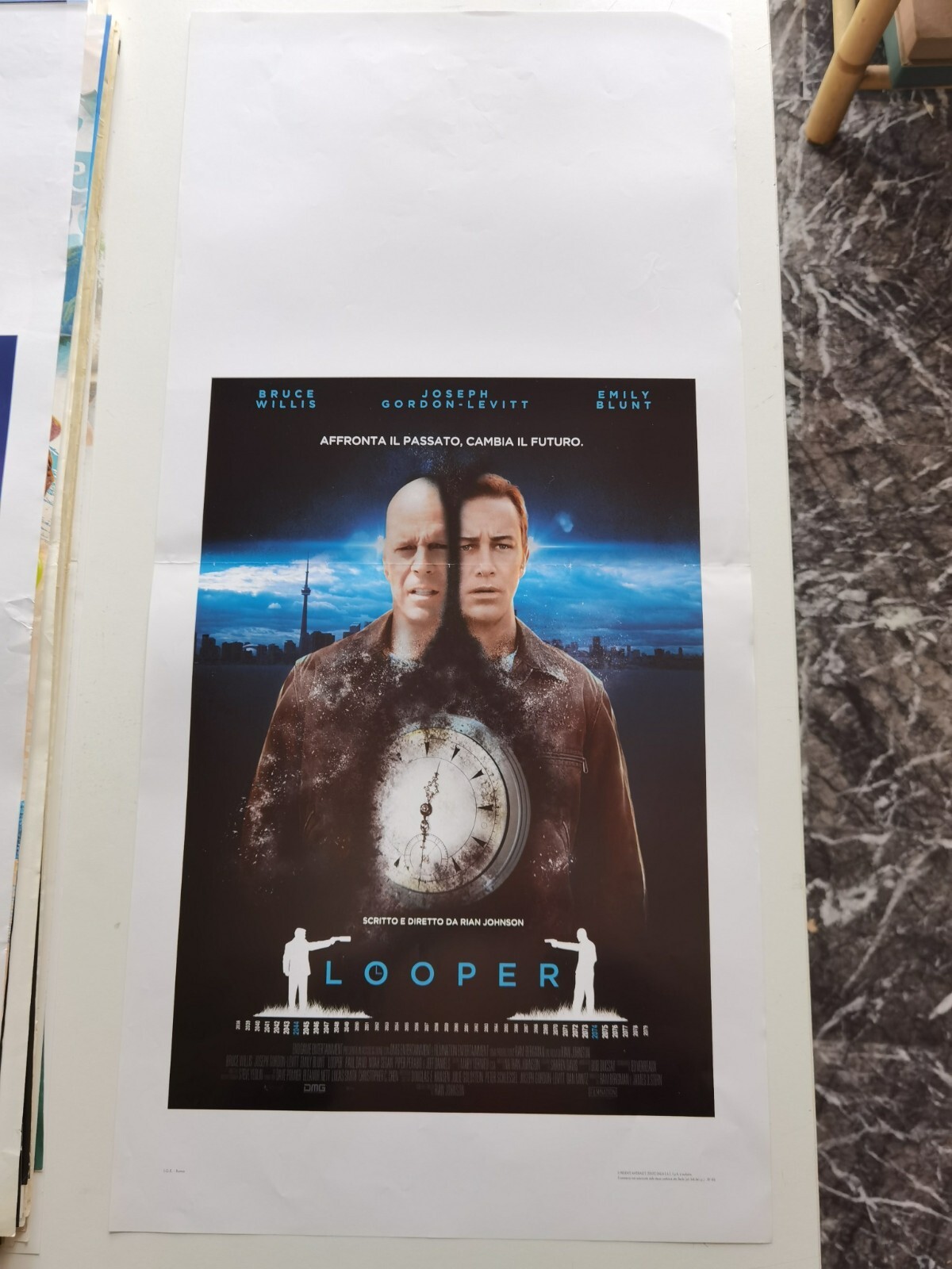 Locandina originale film Looper (2012) - Regia di Rian Johnson