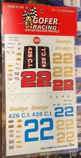 GOFER RACING 12007 BOBBY ALLISON DODGE DECAL SHEET