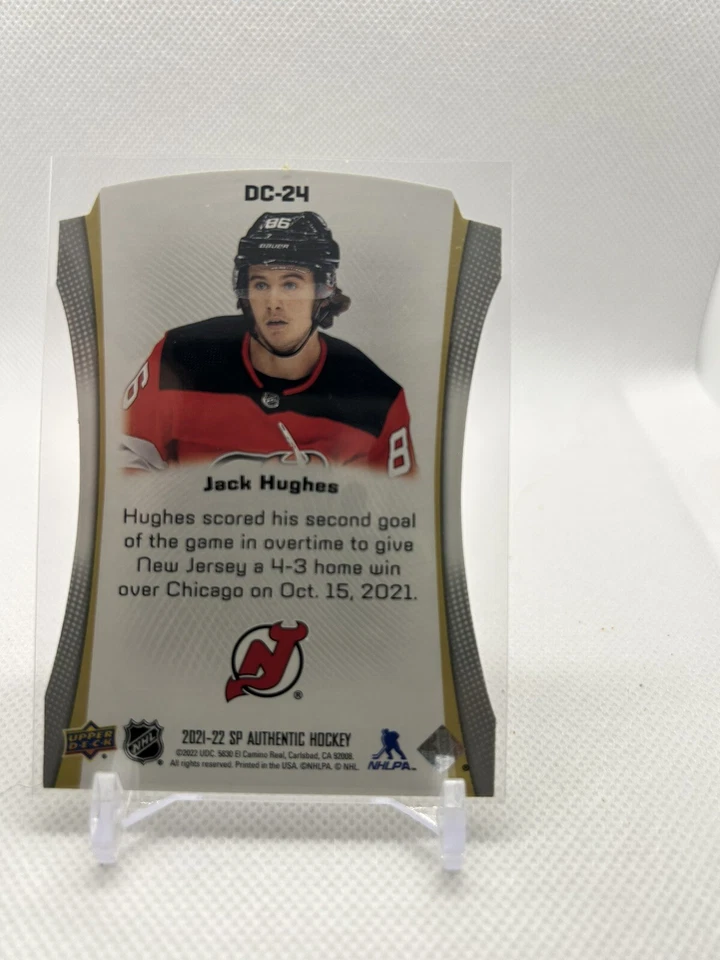 2021-22 Upper Deck SP Authentic DIE-CUT Jack Hughes #DC-24 - Image 2 of 2