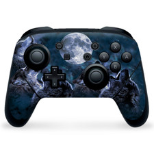 Nintendo Switch Pro Controller Skin Decal Vinyl Wrap - Howling Wolves at Moon