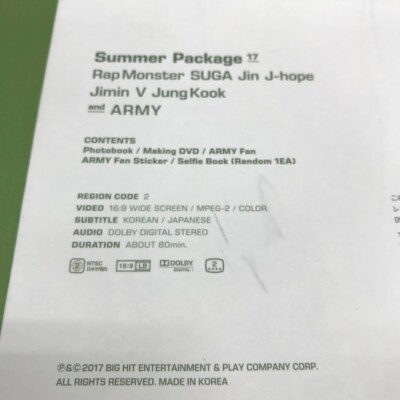 BTS BANGTAN 2017 Summer Package Vol 3 Official DVD Full Set