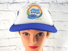 VTG. I SURVIVED CONGO RAPIDS Busch Gardens Cap Hat Graphic Front Snapback Adj