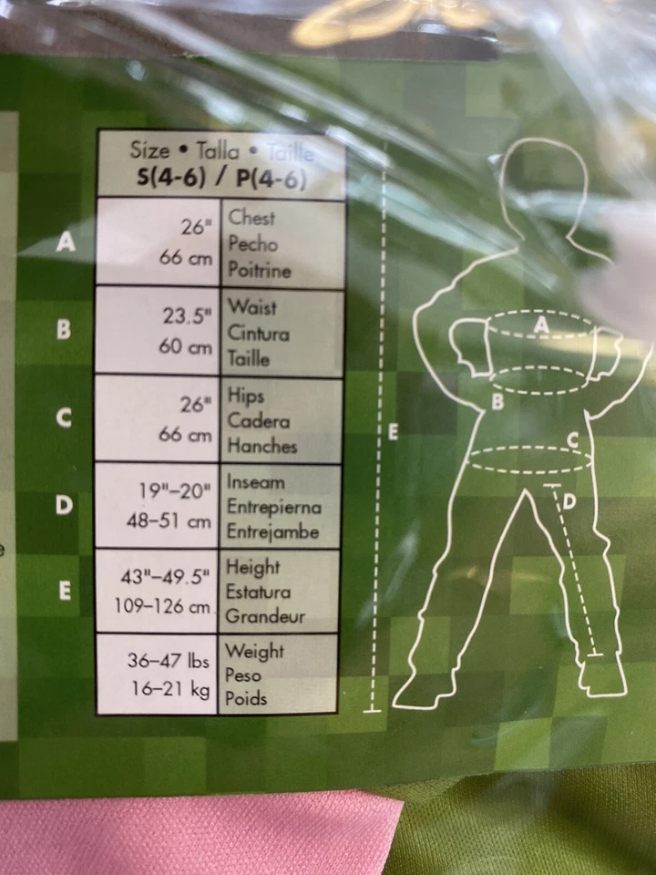 Disfraz Minecraft Zombie Pigman Halloween Disfraz Niño Talla Pequeña 4-6 Foto 4 de 4