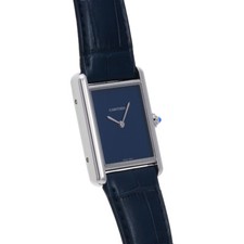 CARTIER tank mast LM WSTA0055 blue lacquer mens Watches quartz Used Ginzo 3