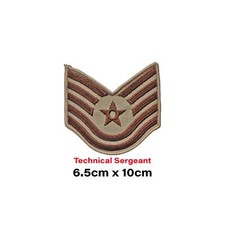 Technical Sergeant Desert Patch US Uniform Dress Air Force Rank Sew On Badge