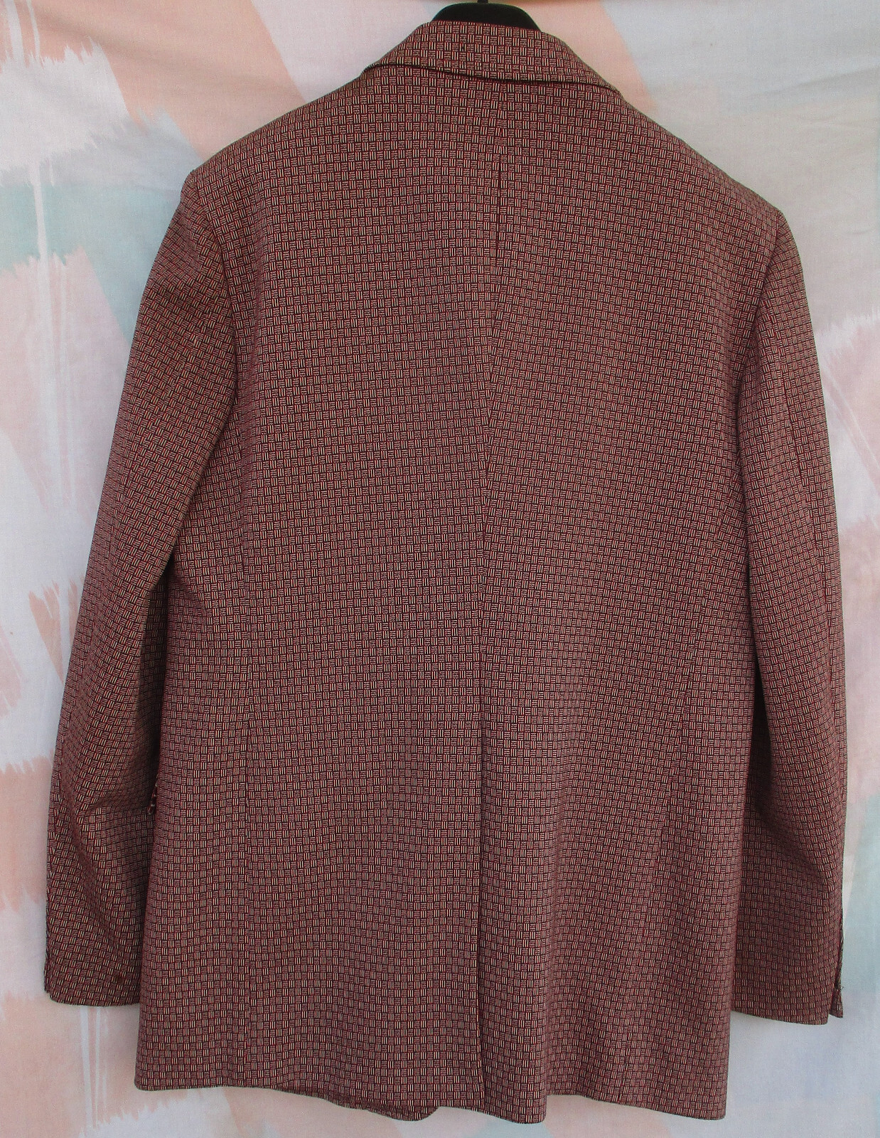 Rust Brown Houndstooth Polyester Double Knit 70s … - image 3
