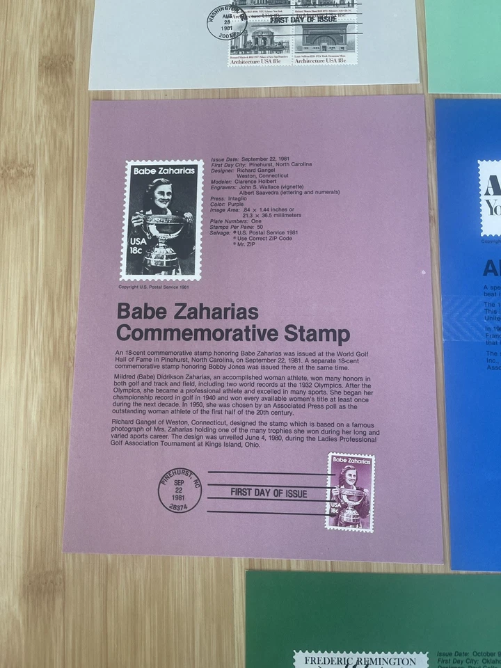 5 Rare 1981 Commemorative USPS Souvenir Pages FDC Sheets,new - Image 4 of 4