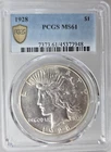 1928-P US Peace Silver Dollar PCGS Mint State 61