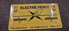 4x Electric Fence Warning Plastic Sign Double Sided Poly Wire tape Screw Fixing