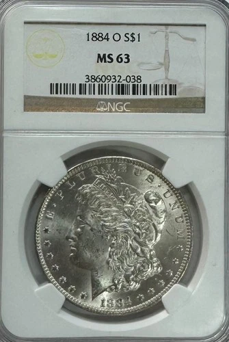 1884-O Morgan Dollar, MS 63 NGC, NR