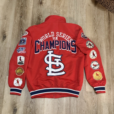 G-III St. Louis Cardinals World Series Champions Red Full Zip Jacket Size M