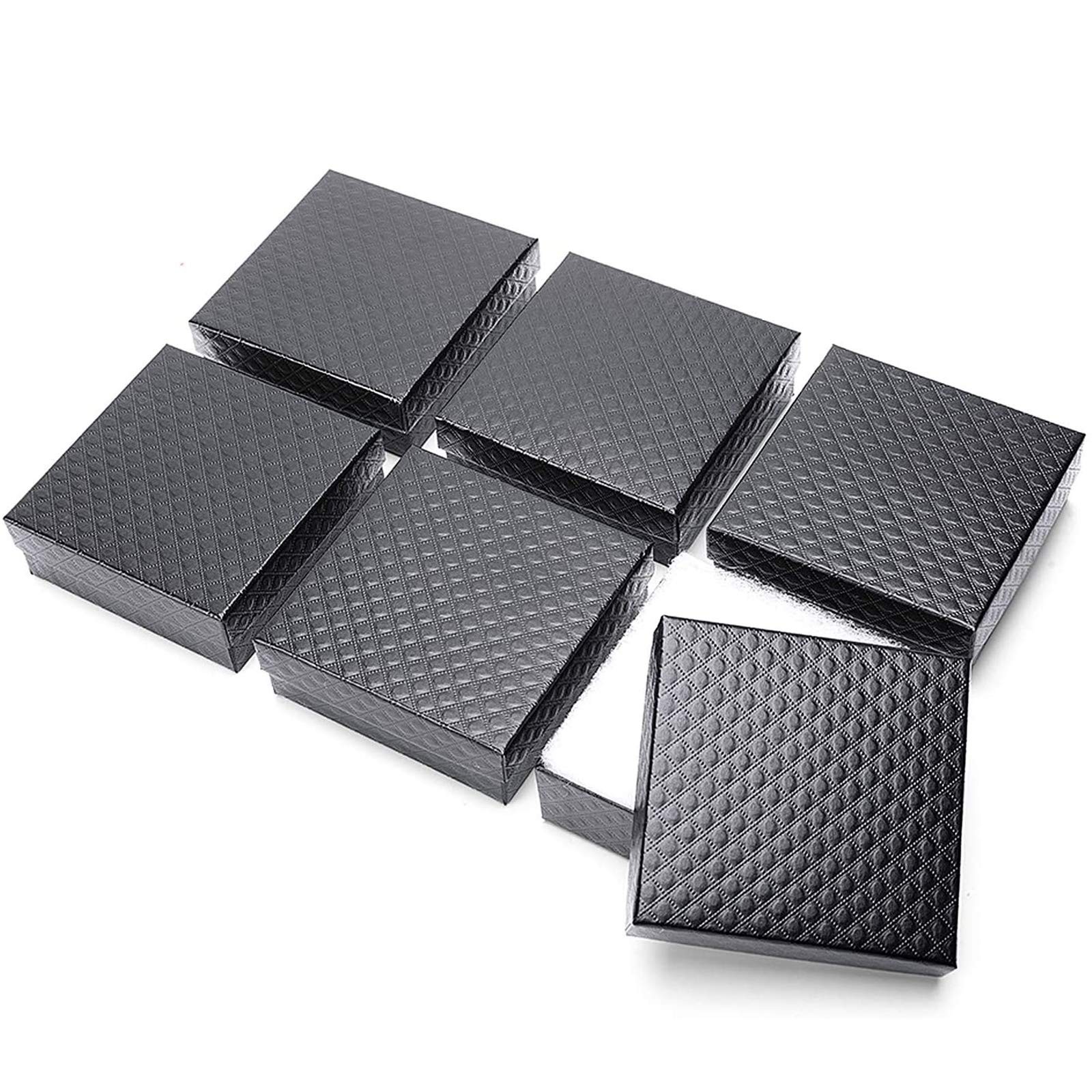Es, 3.5x3.5x1 Cotton Filled Jewelry Gift Box With Lid
