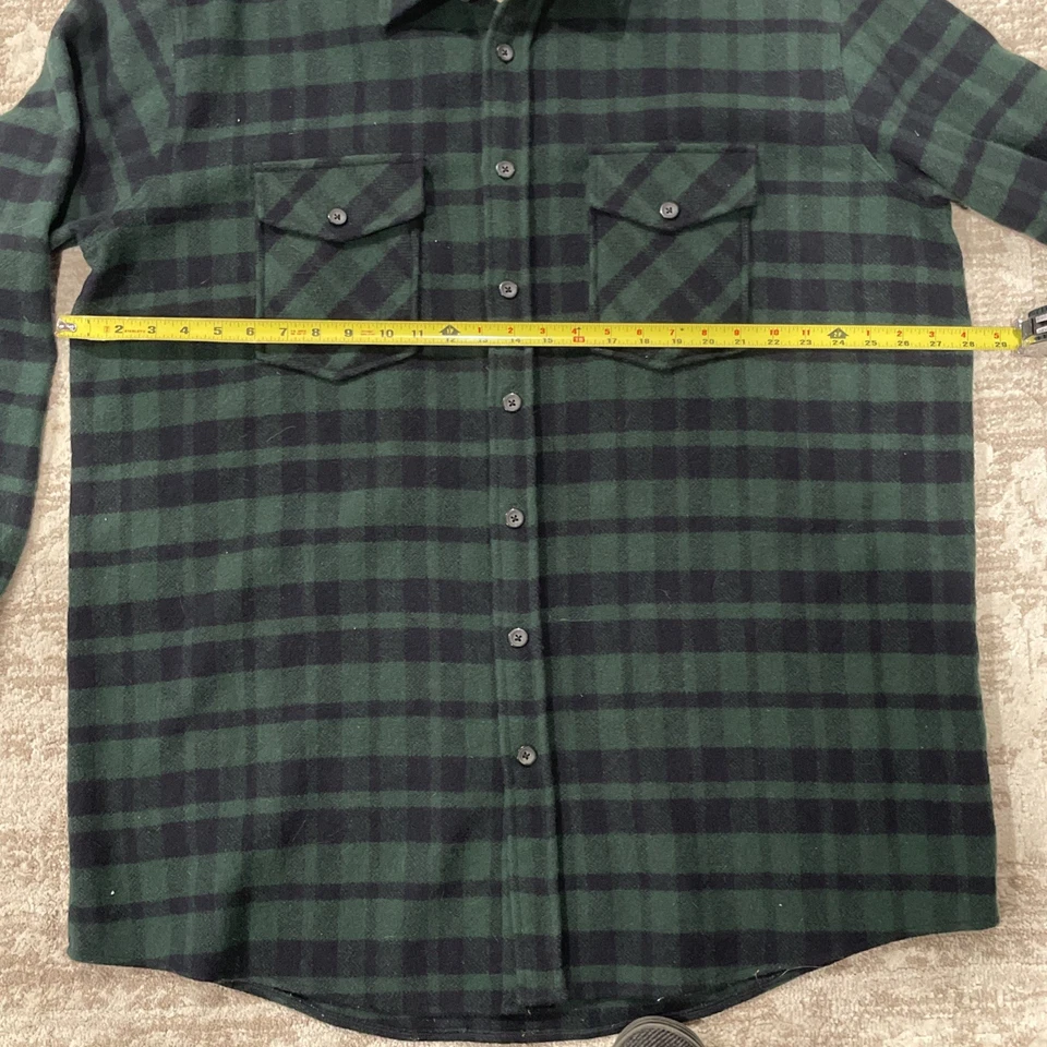 Vtg LL Bean Shirt Wool Blend Flannel Buffalo Plaid Men’s Sz XL Tall Green - Image 4 of 4