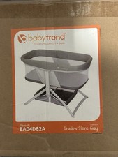 Baby Trend Quick-Fold 2-in-1 Rocking Bassinet Portable Oval Shadow Stone Gray