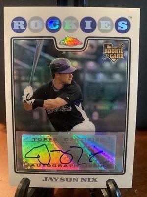 2008 Topps Chrome #236 Jayson Nix Autogrpah RC Rookie Refractor # d 88/500