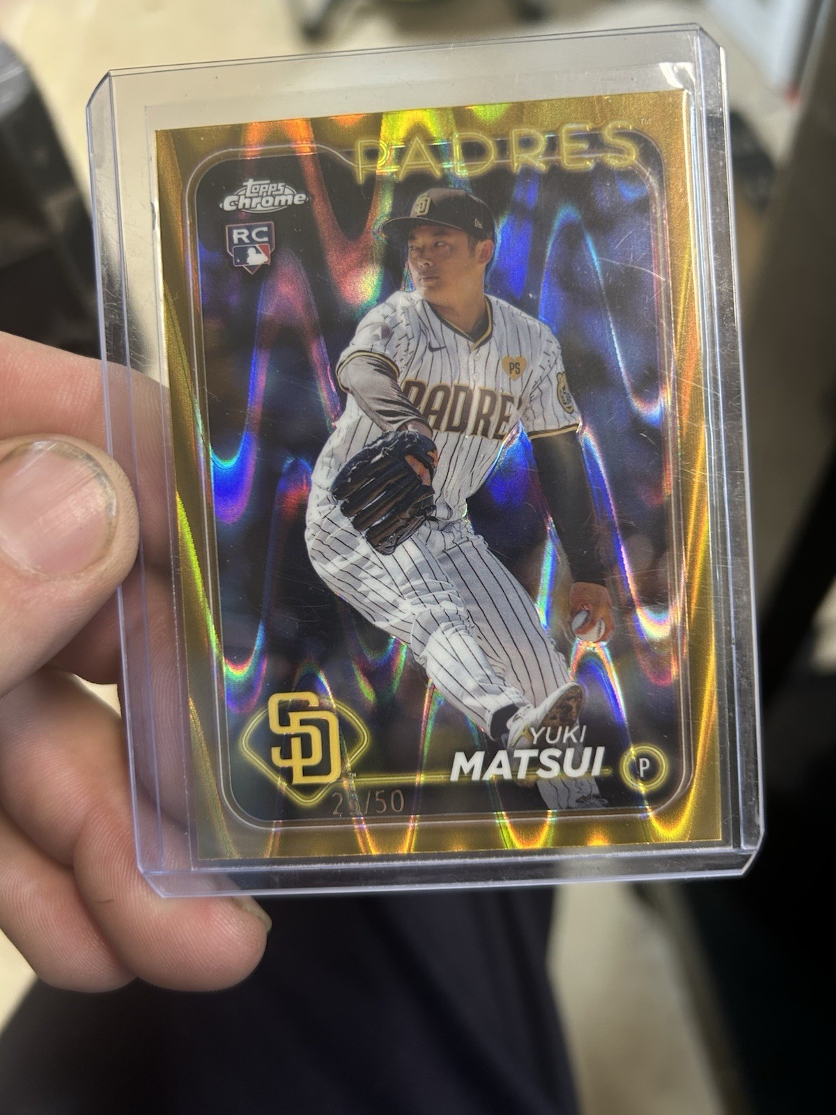 2024 Topps Chrome - Yuki Matsui #116 Gold RayWave Refractor /50 (RC)