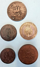 5 coin lot 1897 silver,1857 Upper Canada, BM token,1927 Confederation,Coronation