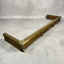 Vintage Antique Brass Fire Fender Kerb Fireplace Surround Art Nouveau