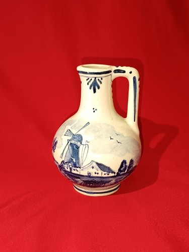 Delft Holland Handpainted Creamer/Milk Jug Blue Flower 4 Inch - Picture 1 of 7