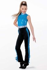 Dance Costume Medium Child Turquoise Weissman 14456 Clogging Sequin