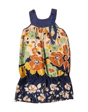 VINTAGE Womens Drop Waist Dress UK 12 Medium Multicoloured Floral DO37