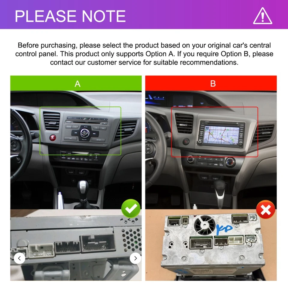 Apple Carplay For 2012-2015 Honda Civic Car Stereo Radio Android 15 GPS Navi - Изображение 2 из 4