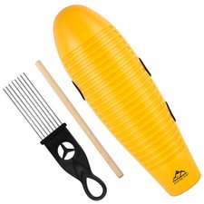 EASTROCK Guiro Instrument 3.9"x13" Fish Shaped Latin Percussion Large, Yellow