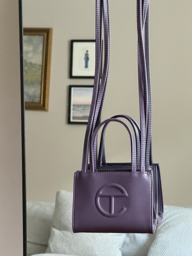 Telfar Small Shopping Bag Purple Eggplant Crossbody Tote Excellent Condition