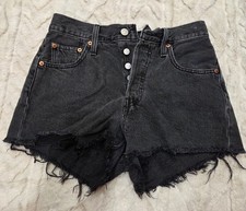 Levi Strauss  Co. 501 Women's Black High Waist Cutoff Denim Shorts W25