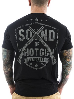 Vendetta Inc. Herren Rundhals kurzarm T Shirt Shotgun 1026 schwarz
