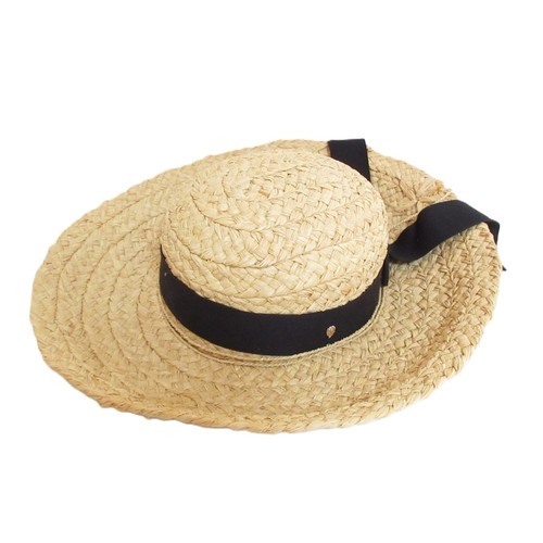 HELEN KAMINSKI Helen Kaminski Ribbon Raffia Hat, Beige Women USED