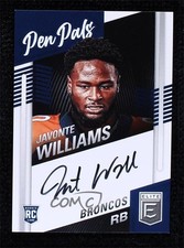 2021 Panini Donruss Elite Pen Pals Javonte Williams #PP-JWI Auto 0d44