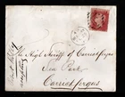 GB QV 1d RED Plt.111 ON  COVER  IRELAND BELFAST TO CARRICKFERGUS