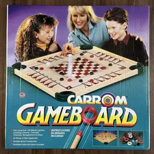 vtg Merdel Carom & Crokinole '100 Play' Board Game Sticks/Pieces New in Box NOS