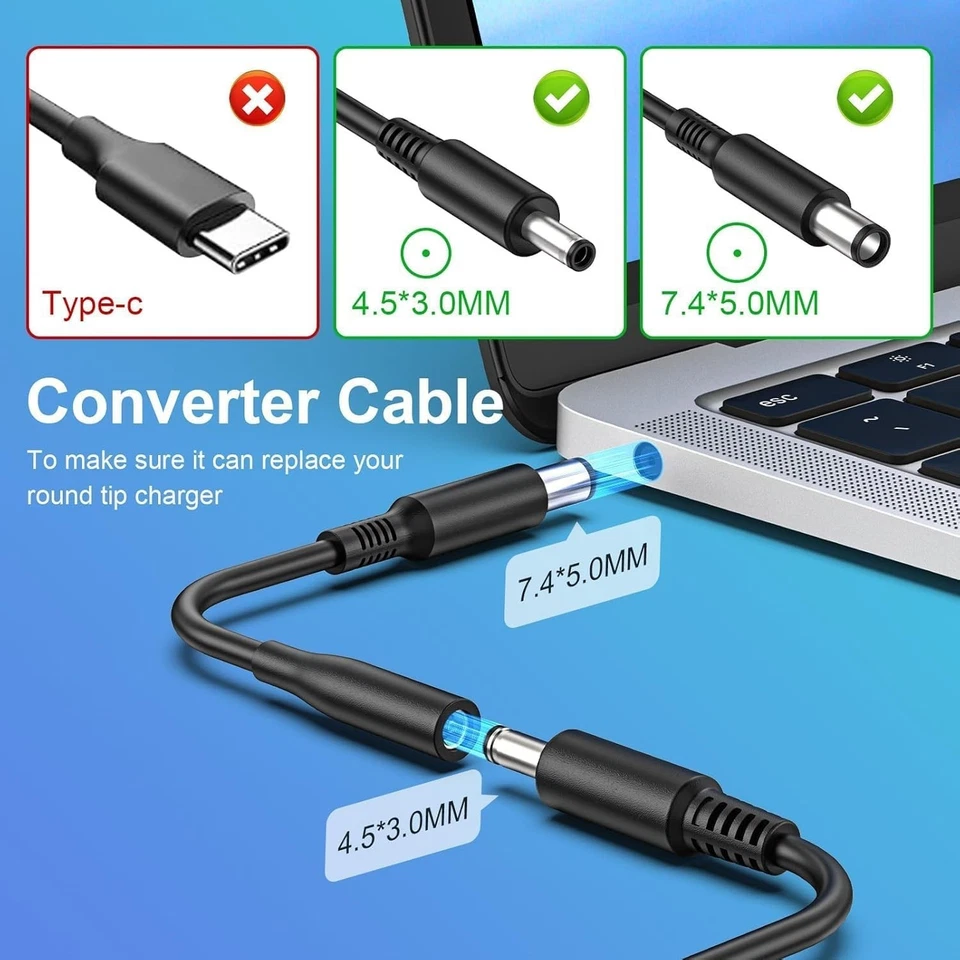Adapter Charger for Dell Inspiron 11 13 14 15 3000 5000 7000 Series Power Cord - Image 2 of 4
