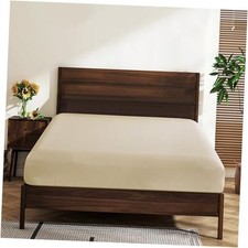 Twin Size 100 Egyptian Cotton Fitted Sheets 600 Thread 1-Pack Twin Solid-beige