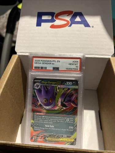 2025 POKEMON PFL EN-PHANTASMAL FLAMES #056 MEGA GENGAR EX PSA 10 GEM MT