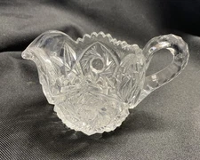 Vintage American Brilliant Cut Pinwheel Crystal Creamer