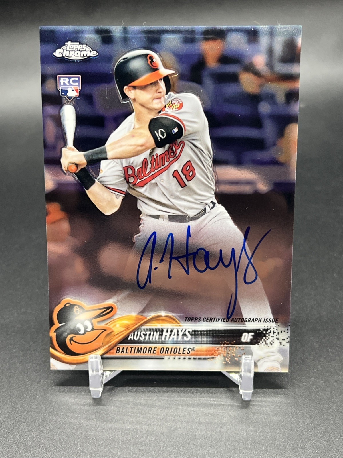 Austin Hays 2018 Topps Chrome Rookie Auto #RA-AH RC Orioles Reds