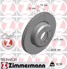 2x ZIMMERMANN Bremsscheibe COAT Z 150.3465.20 f�r BMW E88 E82 1er 135