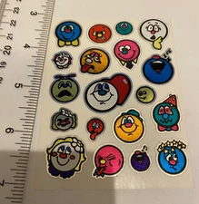 1980's Faces Vintage Foil Vending Machine Stickers