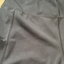 Women's Black XL Regular Size Solid Pattern Leggings with Pocket