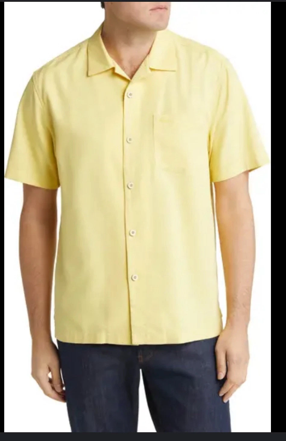 Tommy Bahama Coastal Shirt Mens size XL 100% LINEN soft yellow