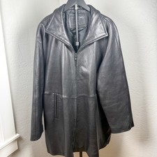 Avanti New York Black Butter Soft Leather Zip Front Jacket Plus Size 1X