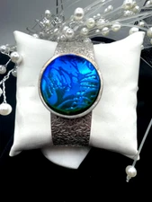 Handmade Dichroic Glass  Pendant or Cuff Bracelet