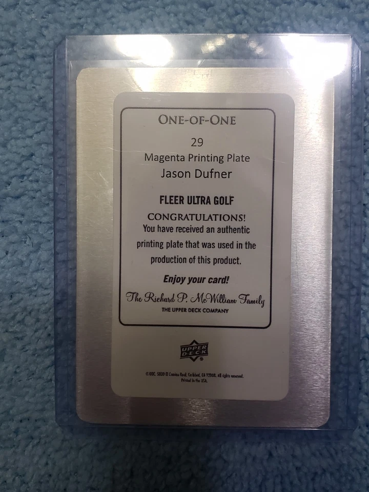 2023 Fleer Ultra Flair Showcase Legacy Collection Jason Dufner Magenta Plate 1/1 - Image 2 of 2